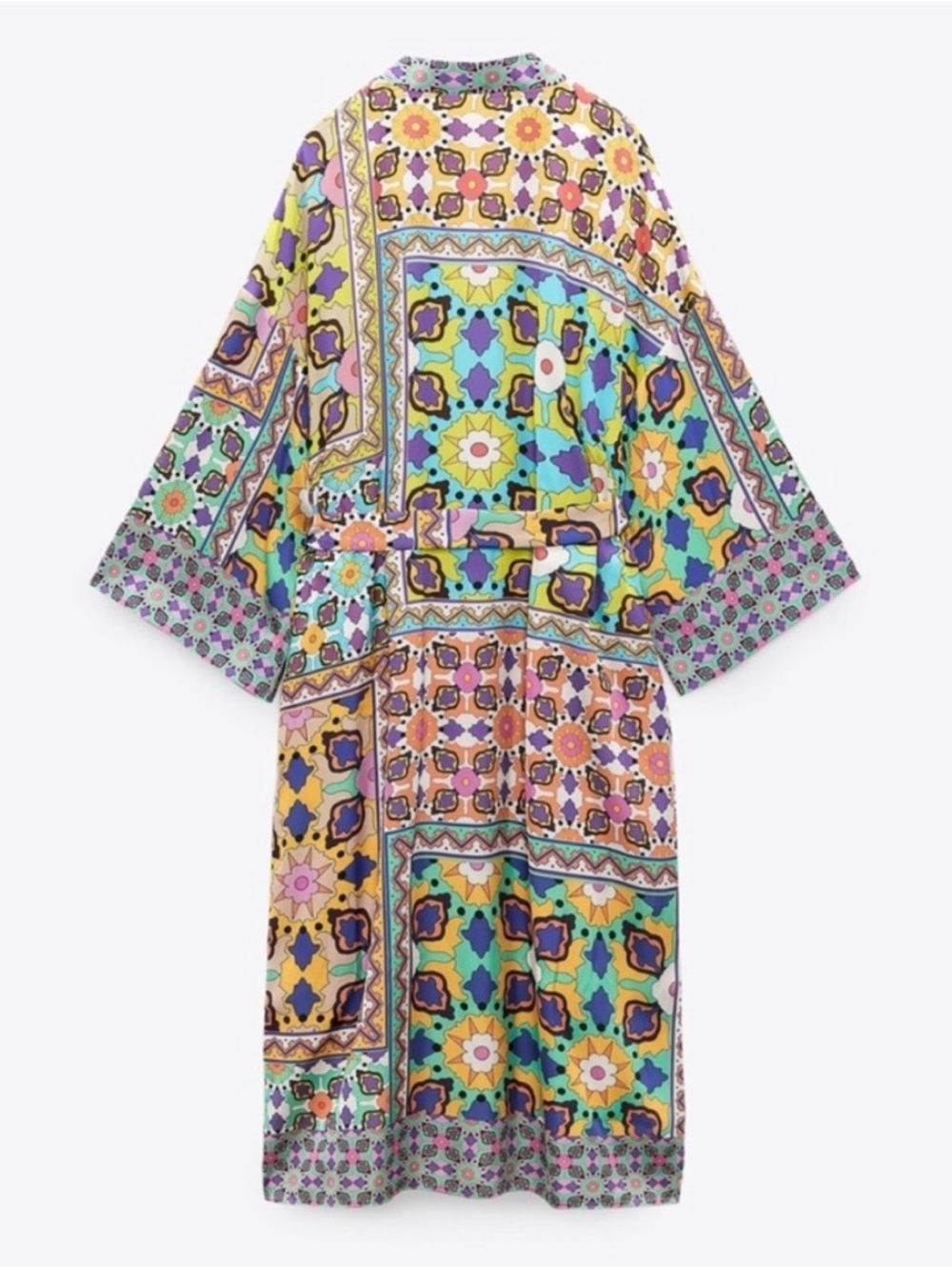 Zara Printed Kimono Robe with Belt - Picture 5 of 6